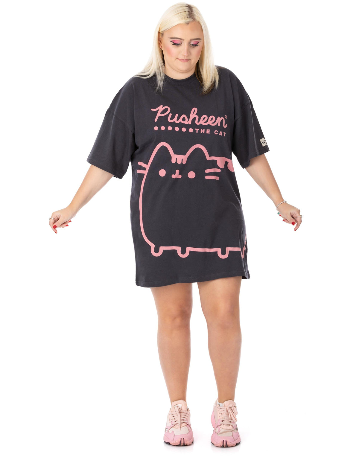 Pusheen Oversized Short Sleeved T-Shirt | Womens Grey | Official Merch