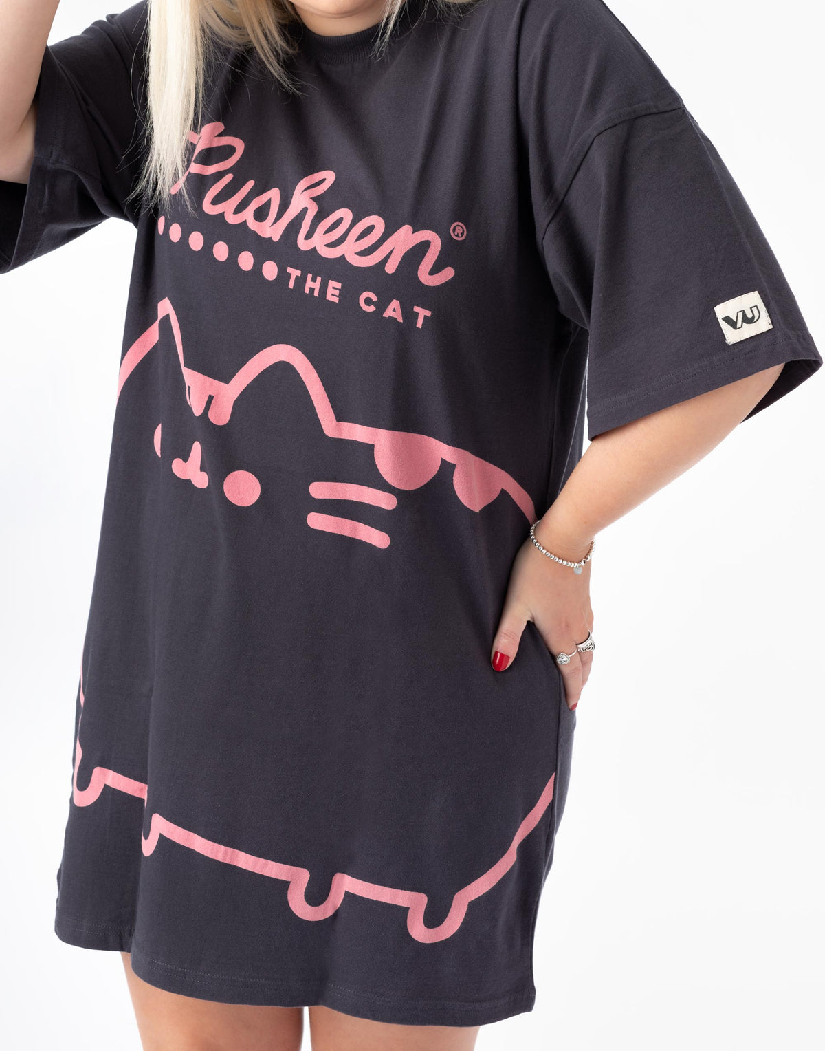 Pusheen Oversized Short Sleeved T-Shirt | Womens Grey | Official Merch