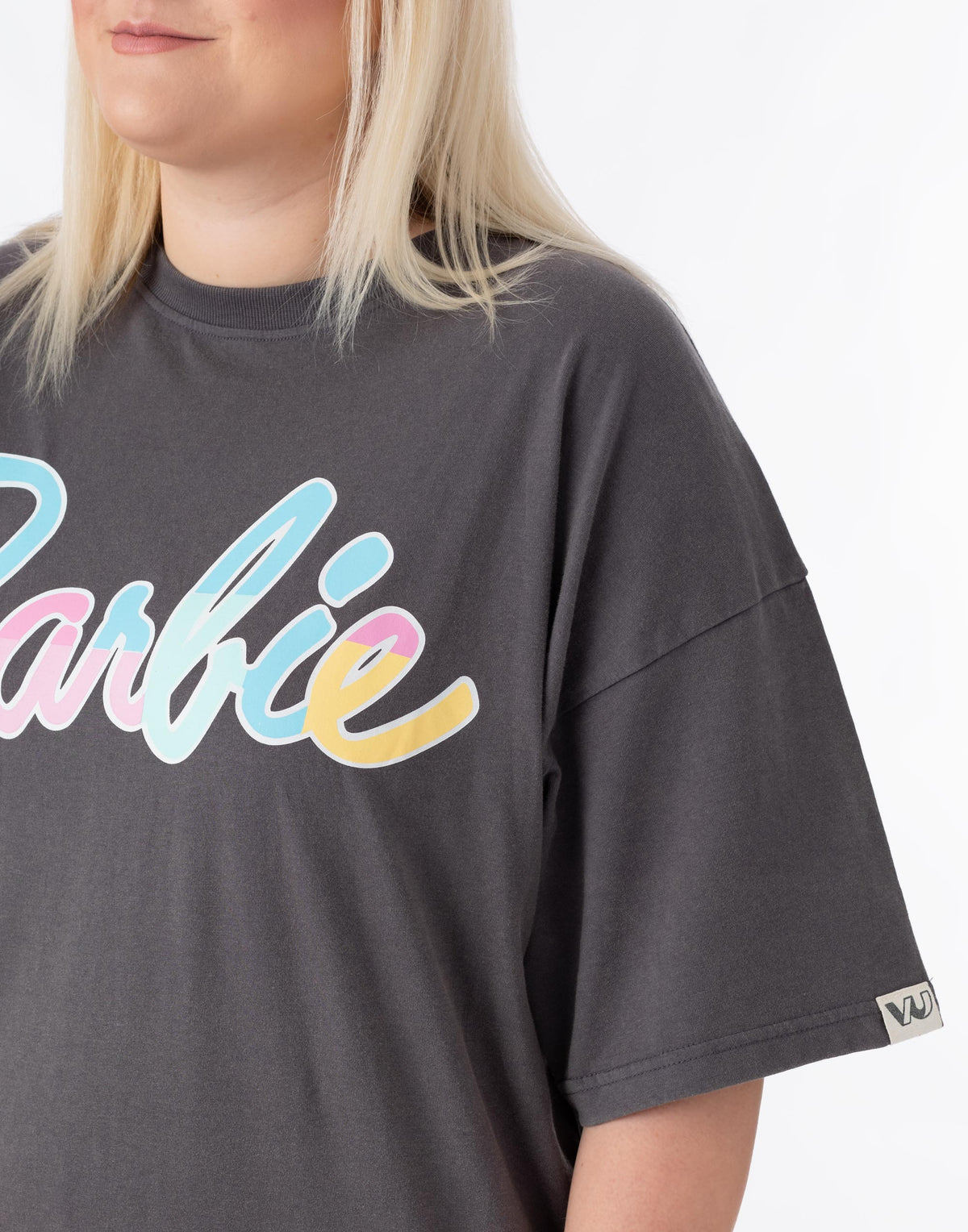 Barbie Short Sleeve Skater Dress | Womens Dark Grey | Official Merch