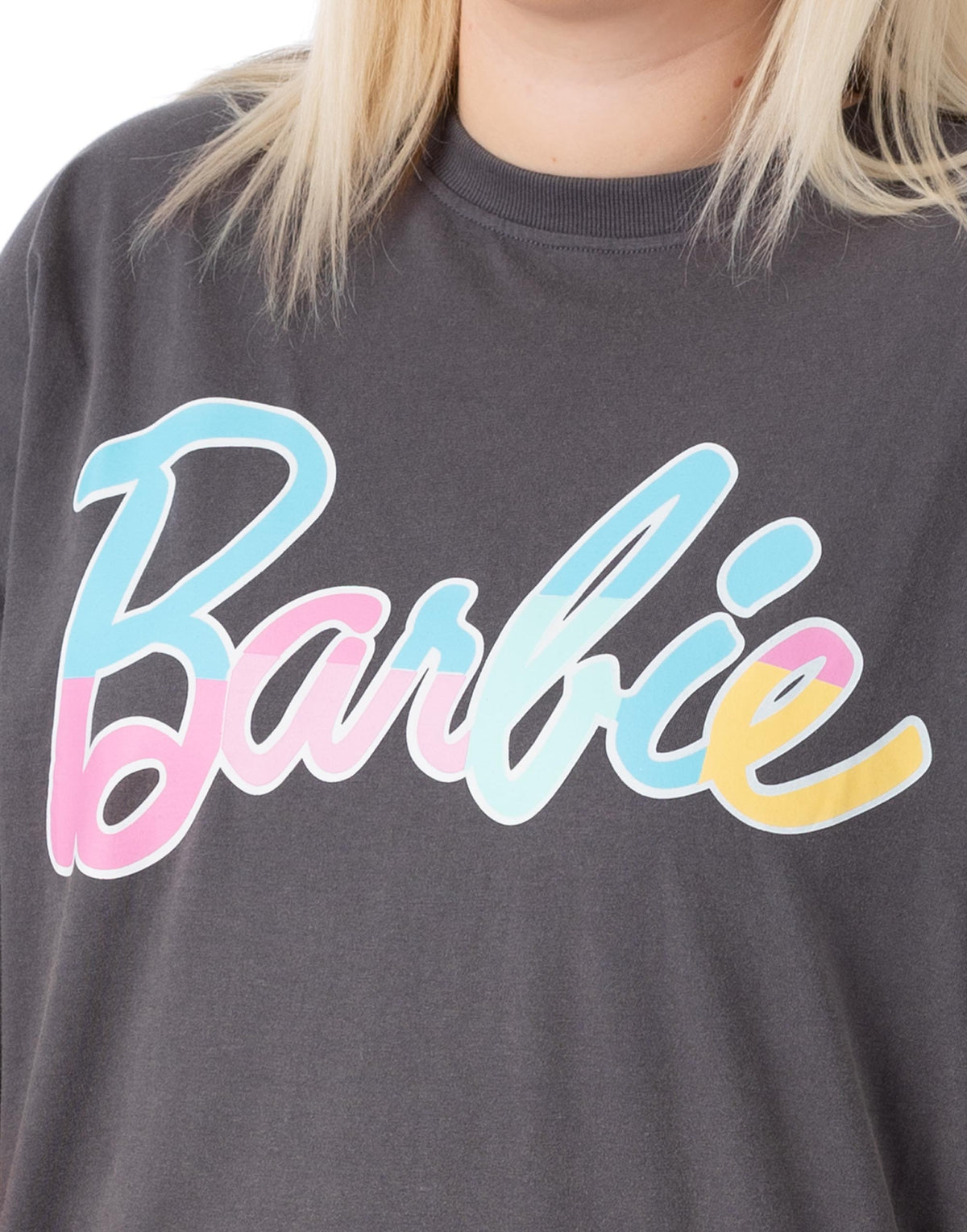Barbie Short Sleeve Skater Dress | Womens Dark Grey | Official Merch
