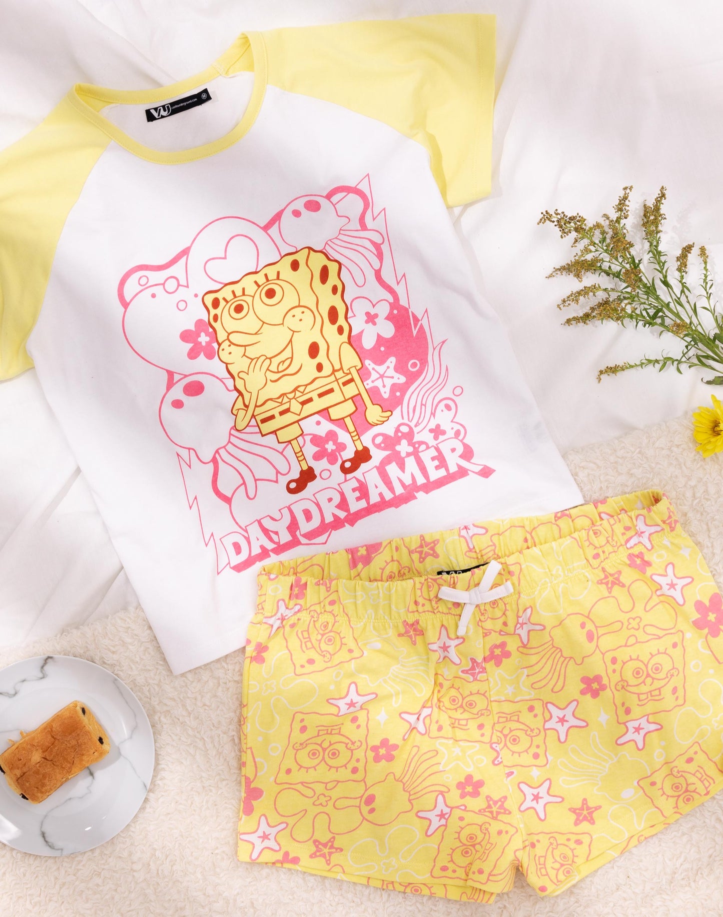 SpongeBob SquarePants Short Sleeve Short Leg Pyjama Set | Womens Multicoloured |