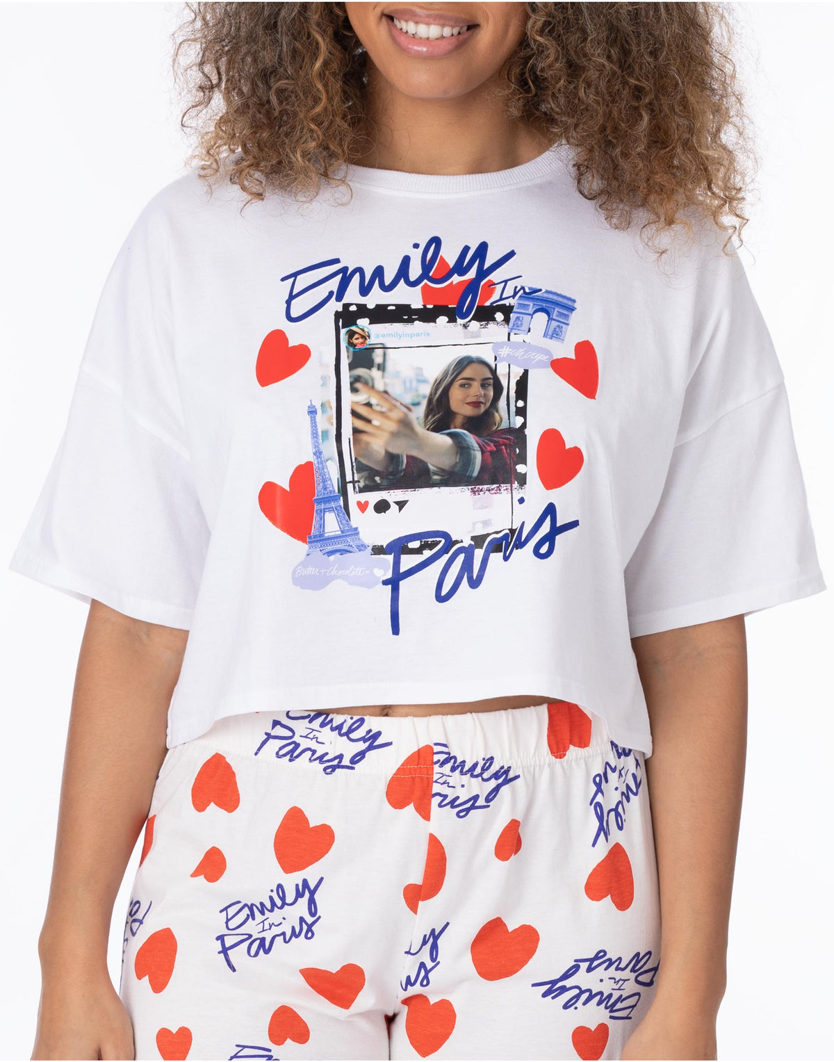 Emily In Paris Short Sleeve Long Leg Pyjama Set | Womens Multicoloured | Officia