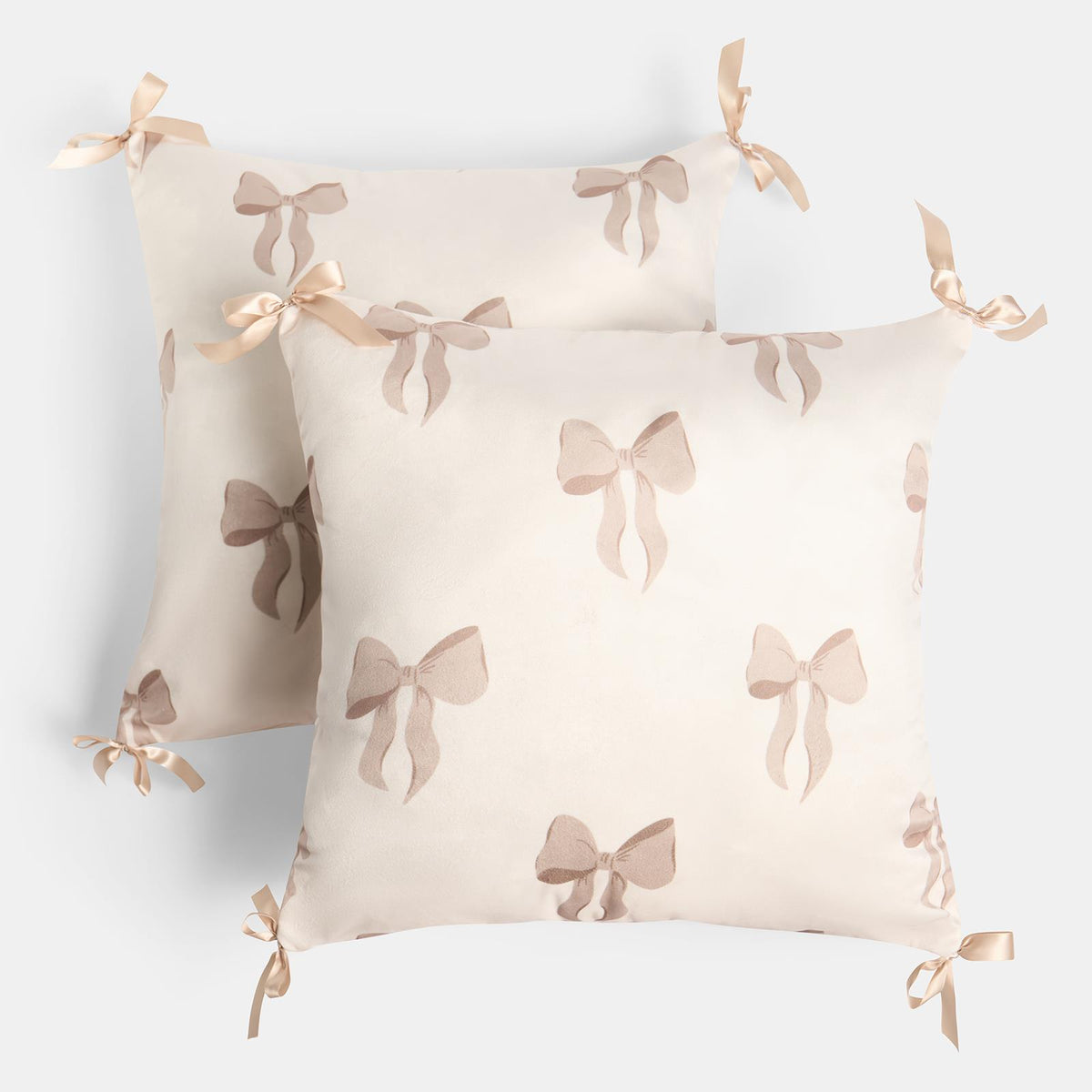 OHS Bows Cushion Covers Matte Velvet Living Room Square Pillowcases Home Decor