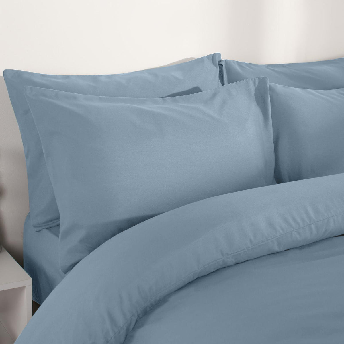OHS Plain Duvet Cover & Pillowcase Reversible Bedding Set OR Fitted Sheet