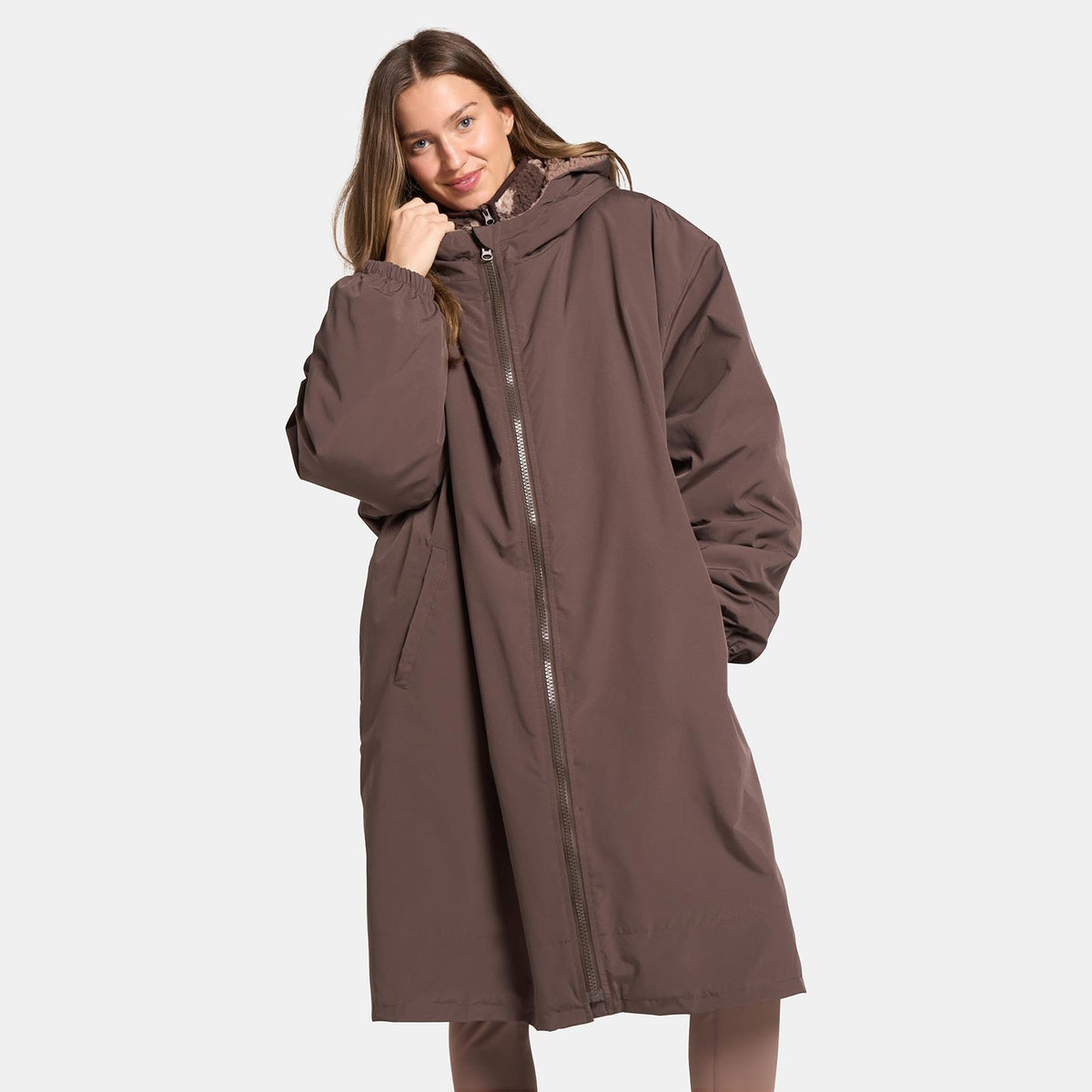 OHS Drying Changing Robe Sherpa Lined Water Resistant Oversize Coat Adults Kids