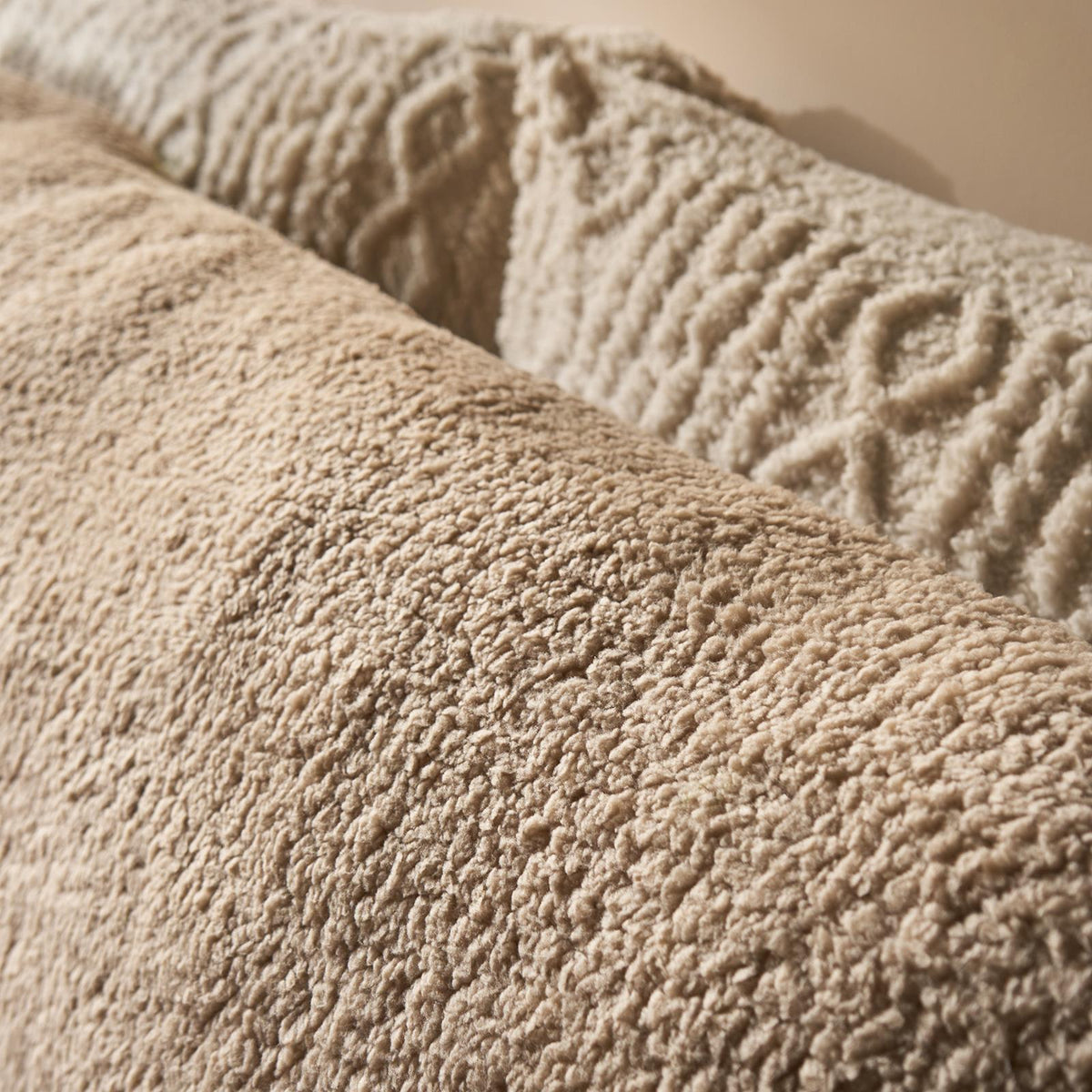 OHS Long Bolster Pillow Teddy Fleece Body Neck Pregnancy Support Cushion