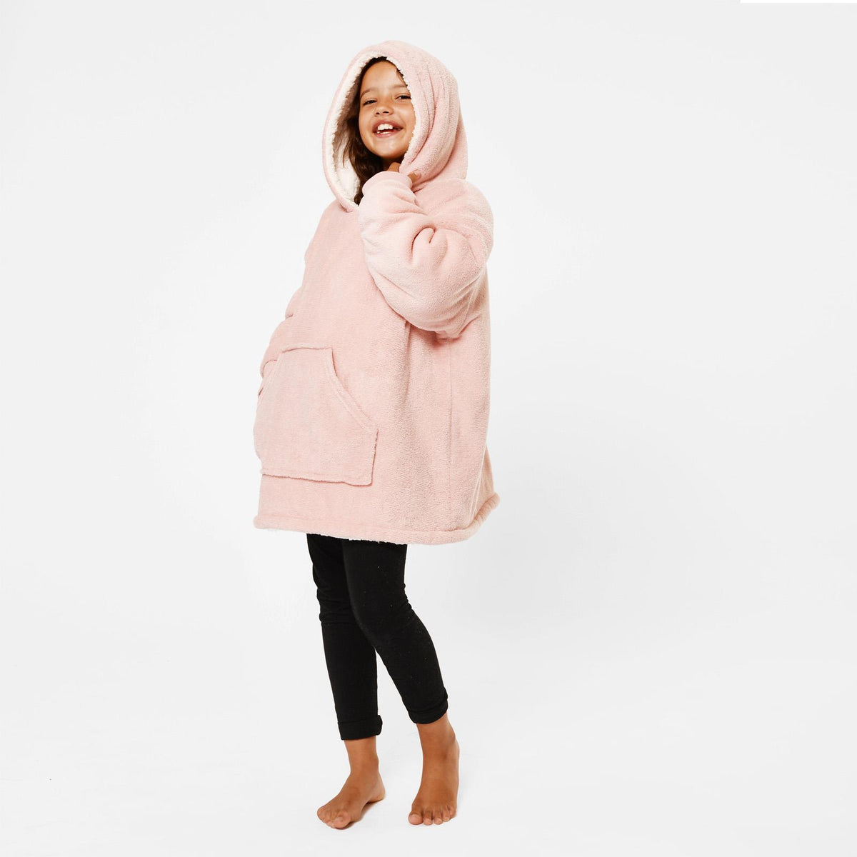 Kids Hoodie Blanket Oversized Sherpa Fleece Jumper Sweatshirt Soft Warm Throw