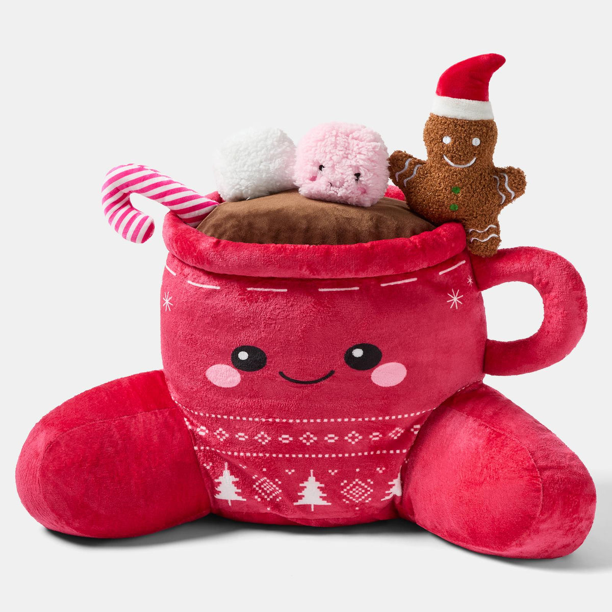 OHS Character Cuddle Cushion Soft Fleece Reading Pillow with Arms Bed Chair