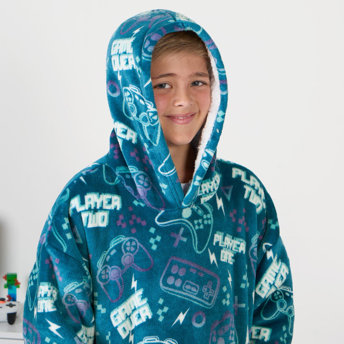 Kids Hoodie Blanket Oversized Sherpa Fleece Jumper Sweatshirt Soft Warm Throw