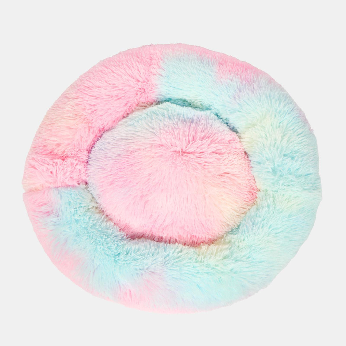 OHS Pet Bed Calming Fluffy Plush Fleece Dog Anti Anxiety Round Donut Washable