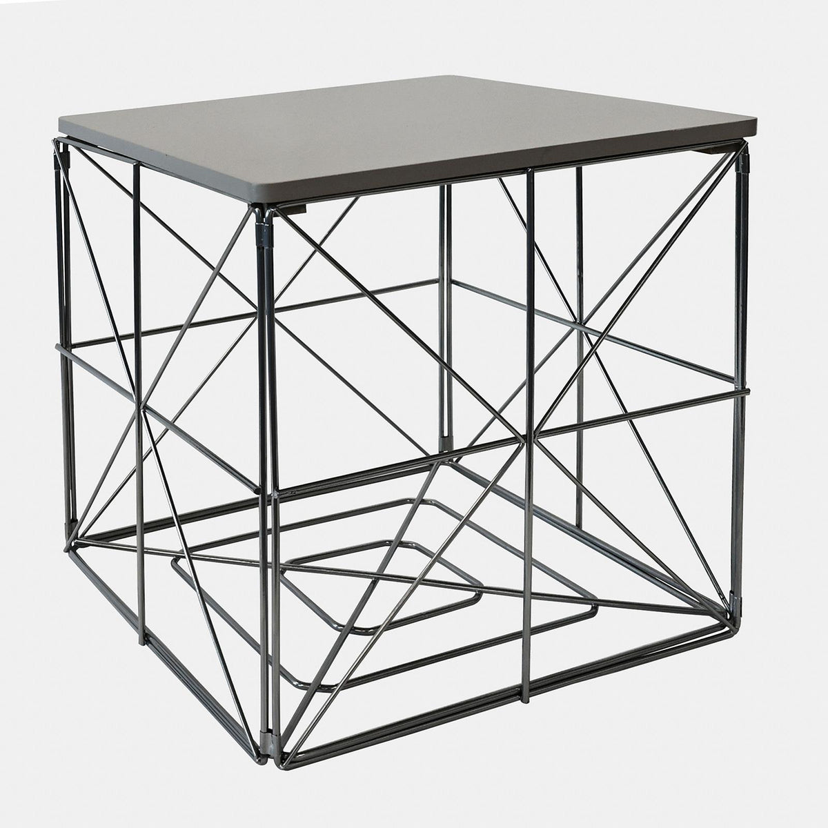 Cube Storage Basket Table Folding Wire Organiser Living Room Home Decor Bedroom
