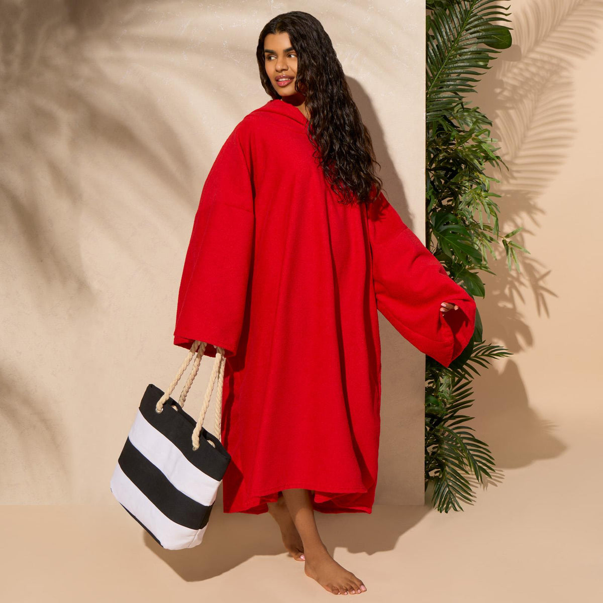 OHS Hooded Towel Poncho Adult Absorbent Dry Beach Swim Bath Changing Robe