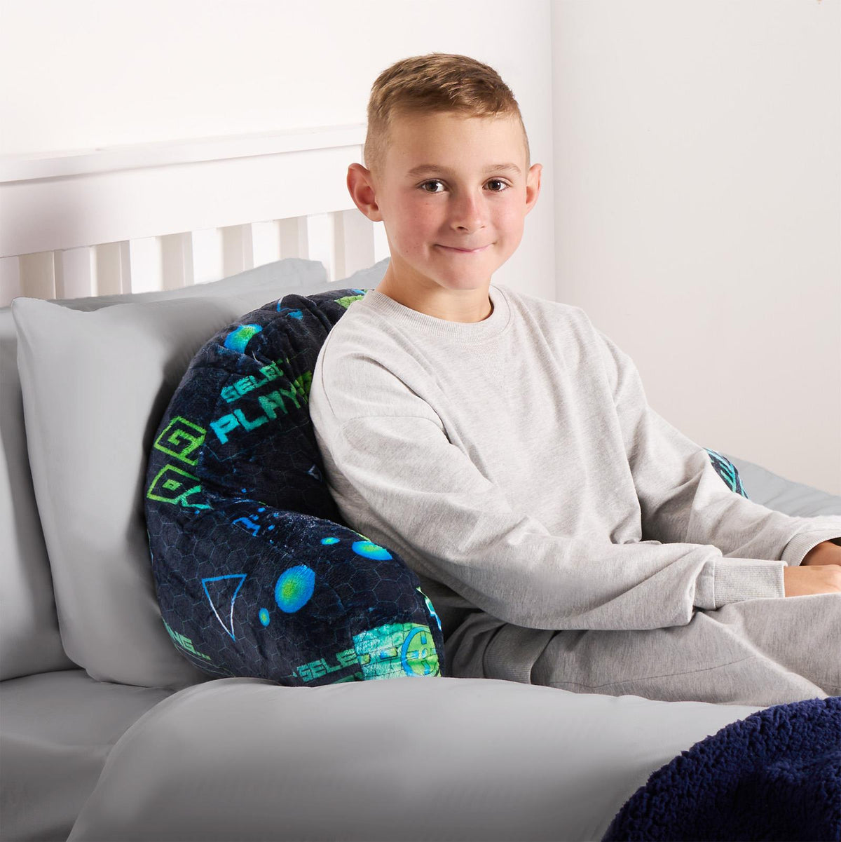 OHS Kids Gaming Cushion Bed Reading Pillow Soft Support with Arms Lumbar Chair
