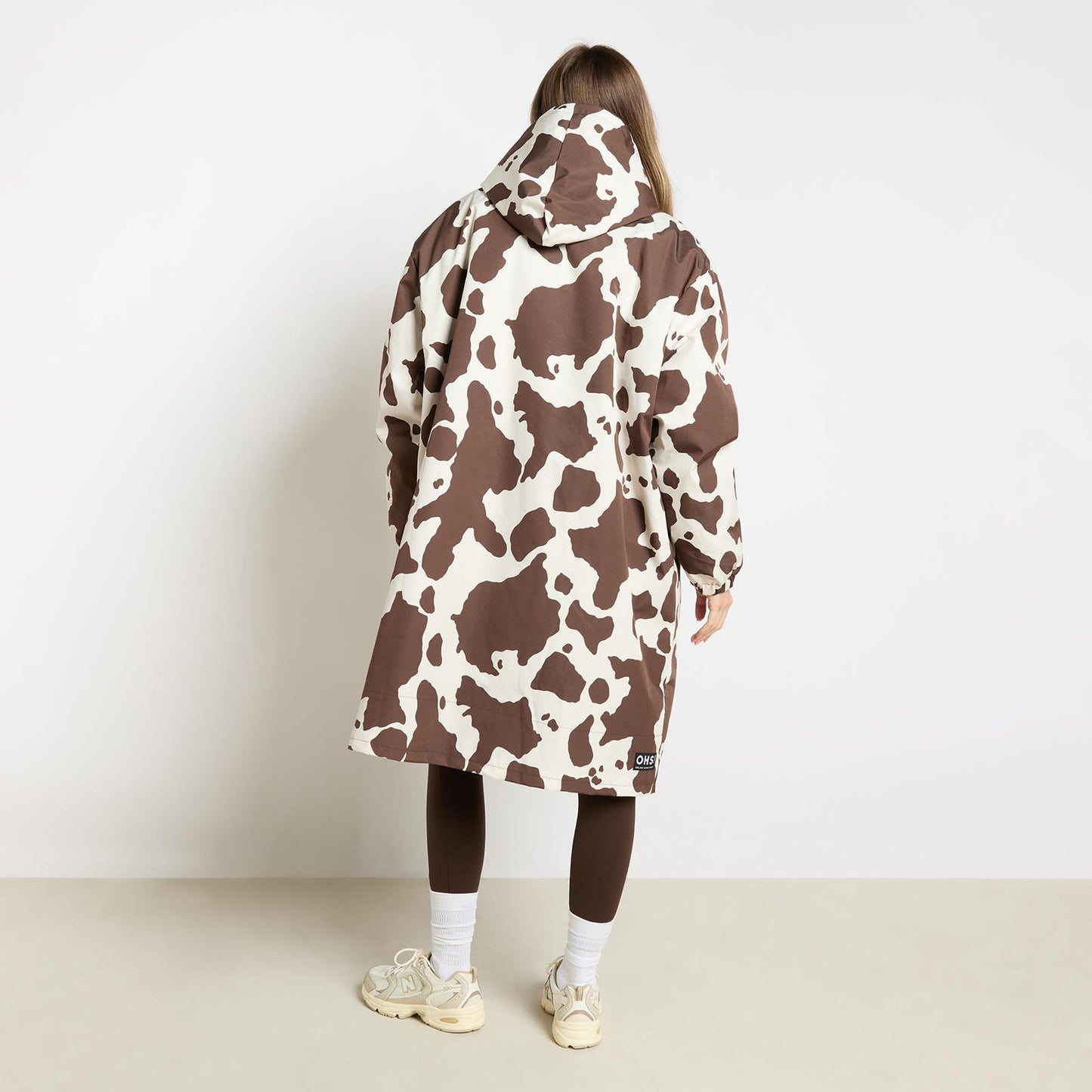 OHS Coat Drying Robe Animal Print Sherpa Lined Water Resistant Oversized