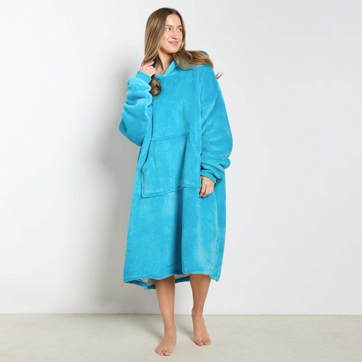 OHS Extra Long Hoodie Blanket Oversized Soft Sherpa Fleece Giant Sweatshirt