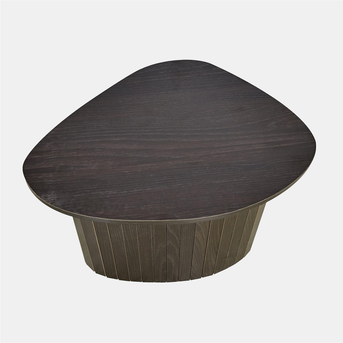 OHS Madison Side Table Ribbed Wood Effect Corner Bedside Coffee Table