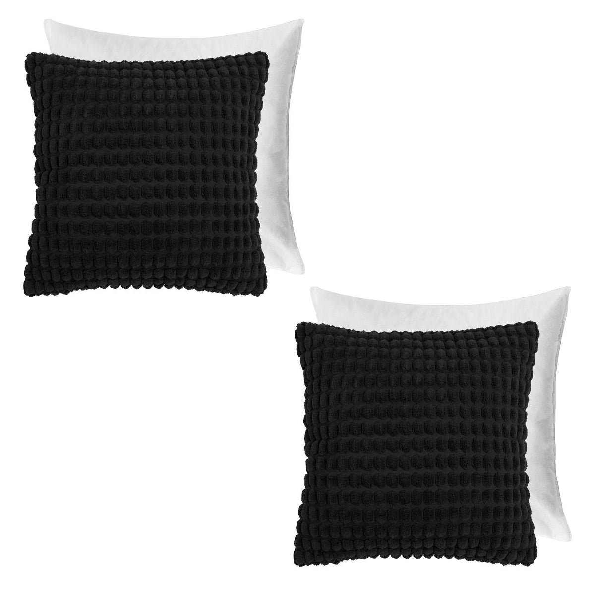 OHS Bobble Cushion Covers Soft Fleece Square Pillowcases Winter Home Decor