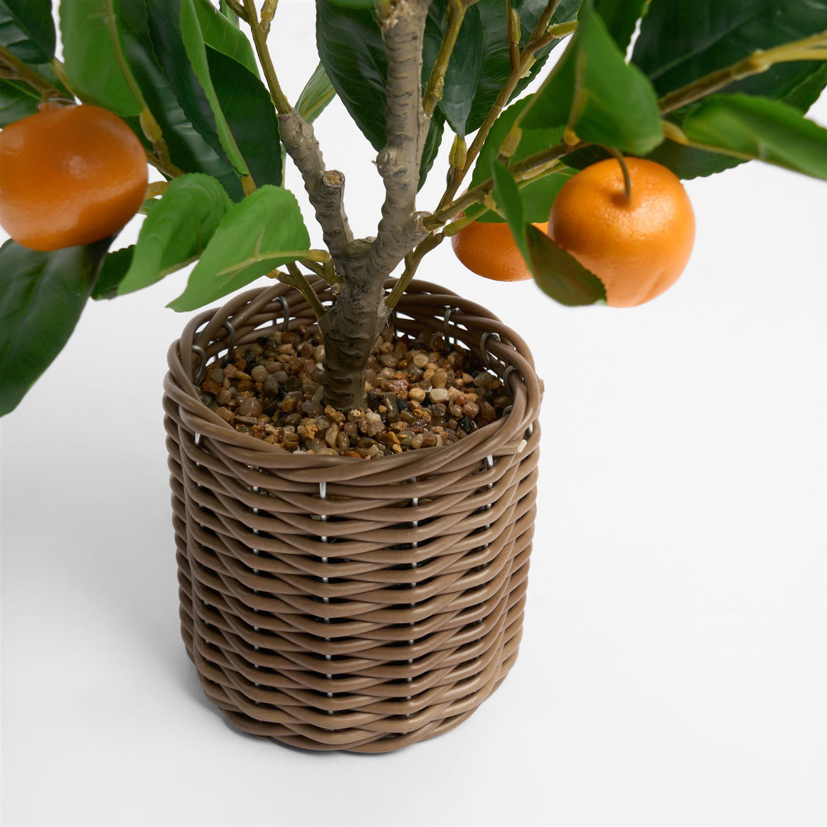 OHS Artificial Tree Plant Foliage in Basket Pot Palm Olive Leaves Tabletop Decor