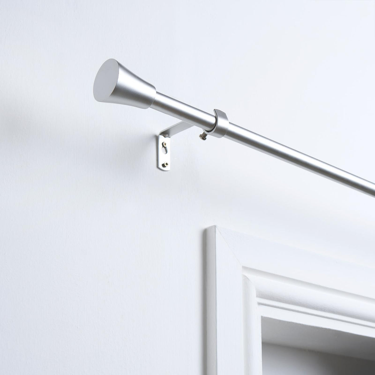 OHS 120-200cm Curtain Pole Extendable Metal 16mm Ball Trumpet Twist Finnials