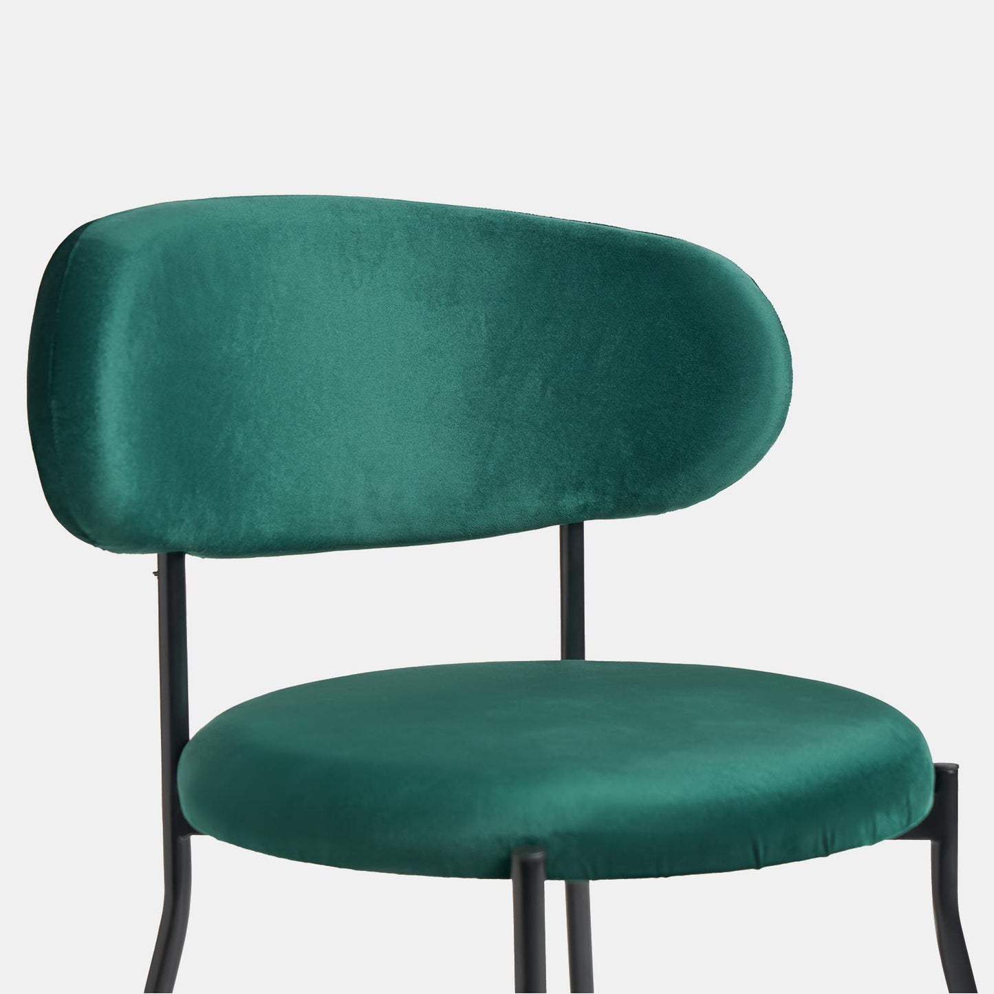 OHS Matte Velvet Dining Chair with Metal Legs Modern Upholstered Kitchen Chair
