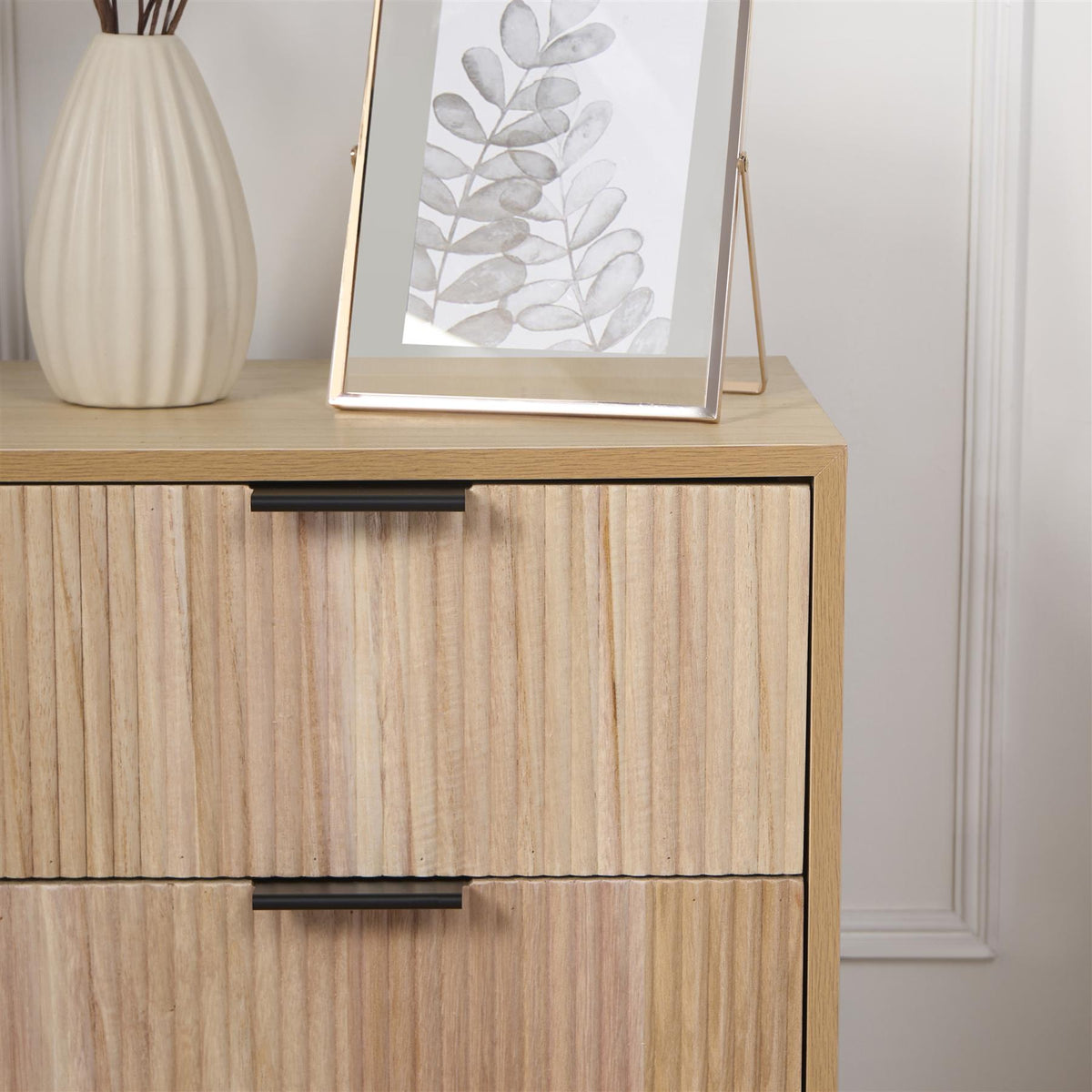 OHS Ribbed Drawer Unit Bedside Table 3/4/5/6 Draw Cabinet Nightstand Sideboard