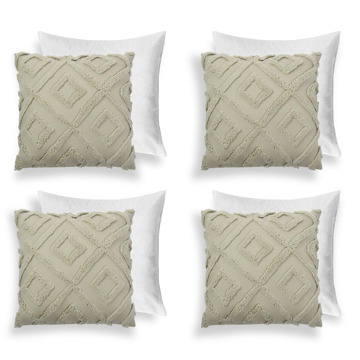 OHS Tufted Cushion Covers 2 Pack Arches Decorative Square Pillowcases