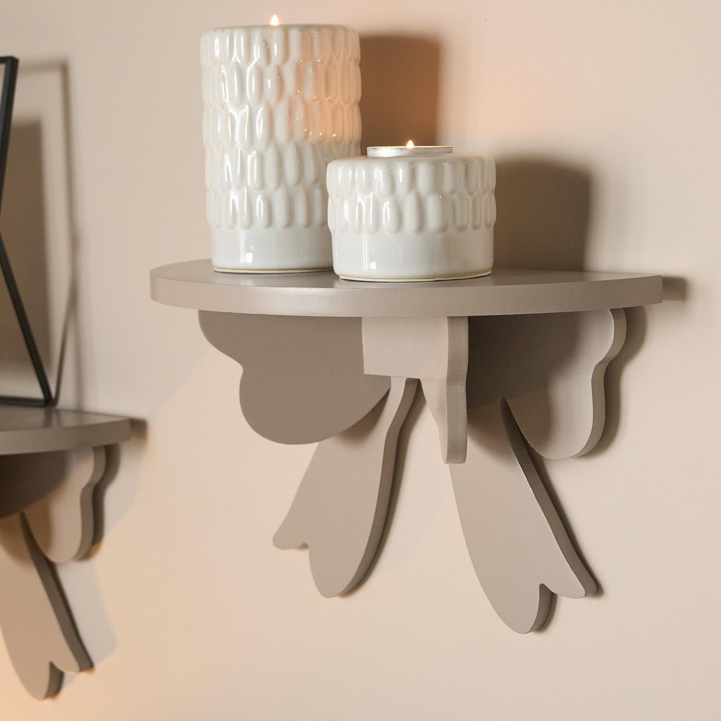 OHS Bow Shelf 2 Pack Novelty Shelving Units Wall Mounted Storage Home Decor