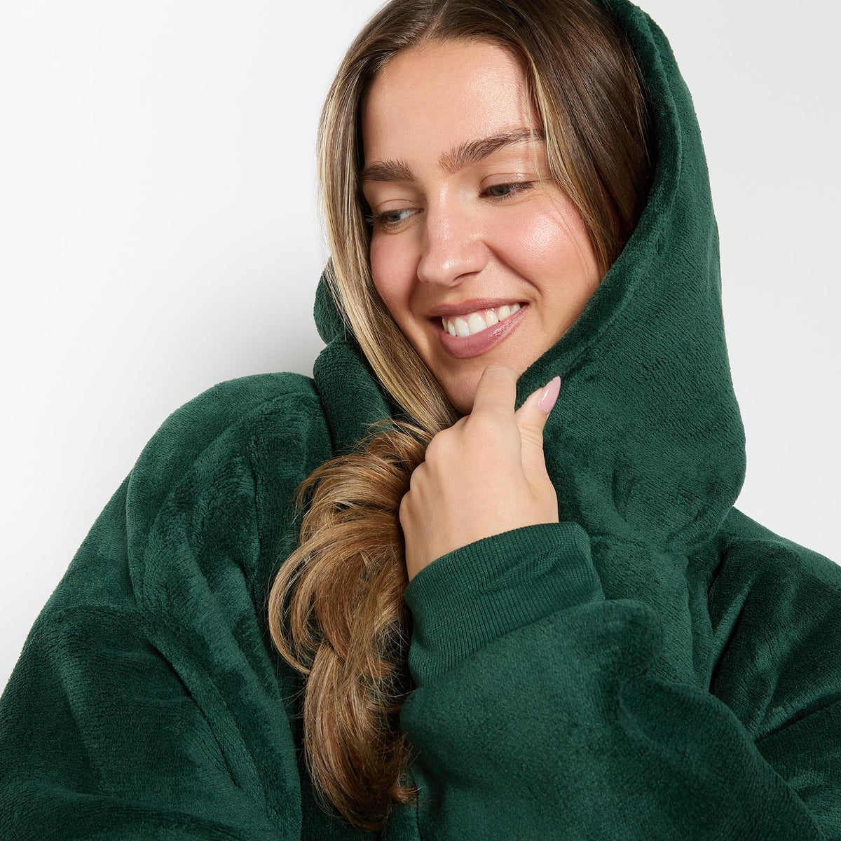 OHS Extra Long Hoodie Blanket Oversized Soft Sherpa Fleece Giant Sweatshirt