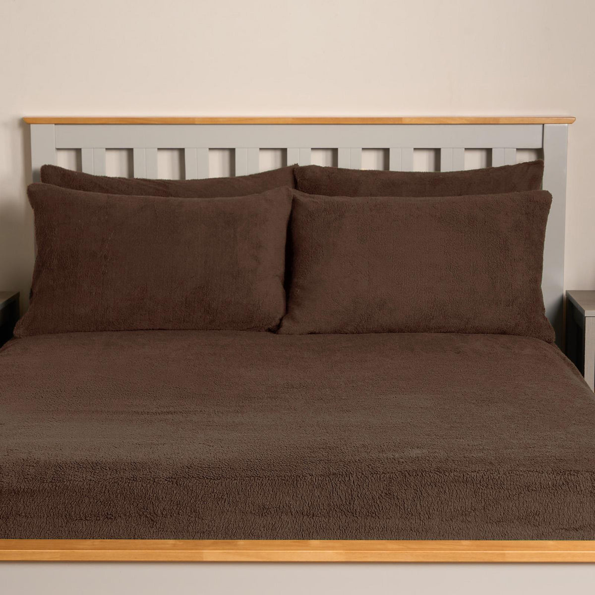 OHS Teddy Fleece Pillowcase Cover Bedding 4 x Thermal Warm Bear Sherpa Warm Soft