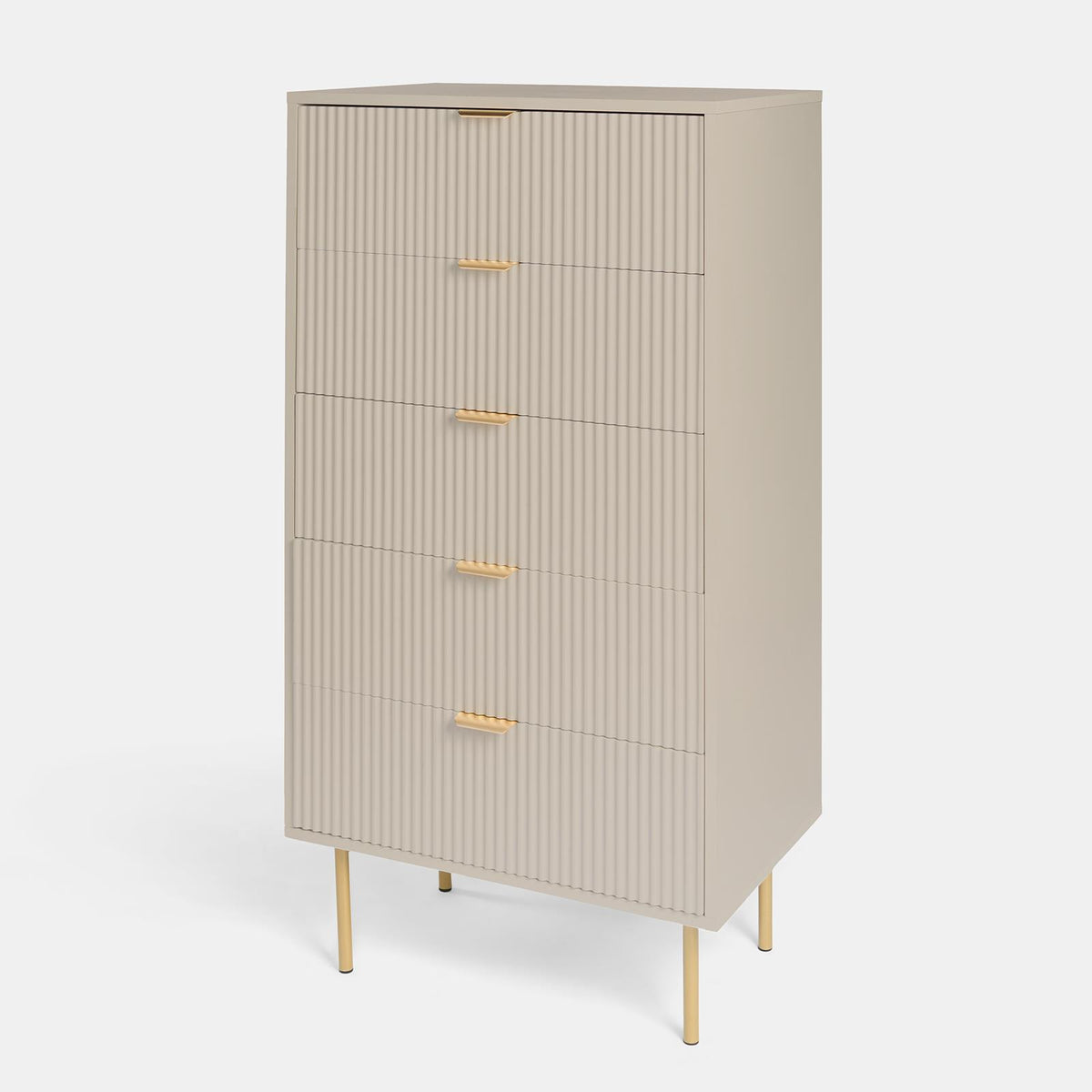 OHS Ribbed Drawer Unit Bedside Table 3/4/5/6 Draw Cabinet Nightstand Sideboard