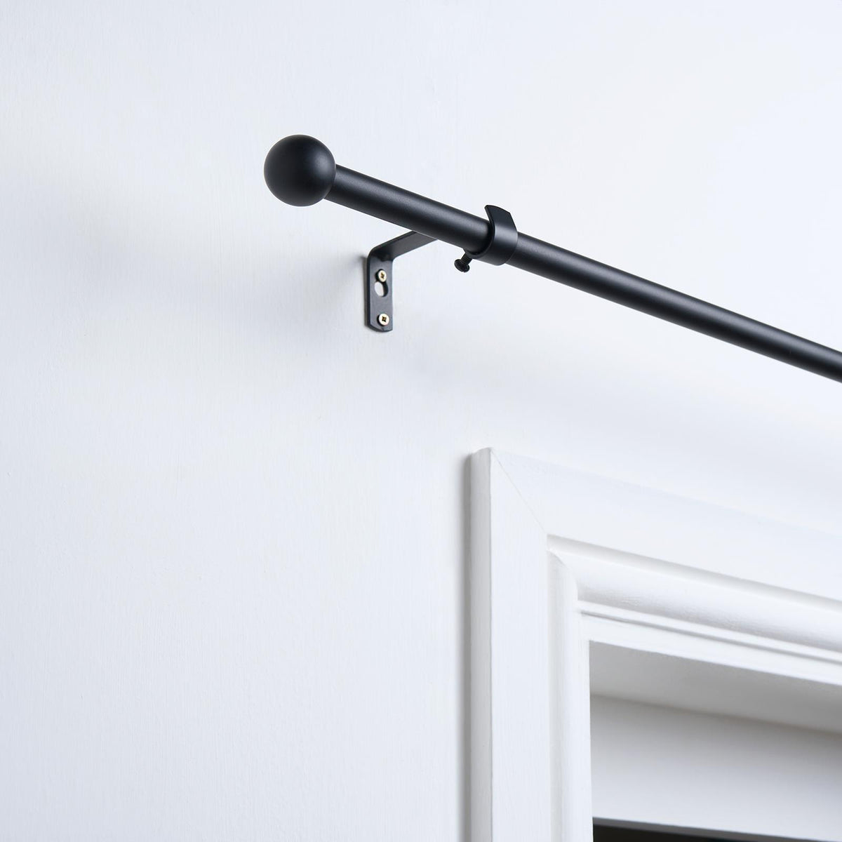 OHS 120-200cm Curtain Pole Extendable Metal 16mm Ball Trumpet Twist Finnials