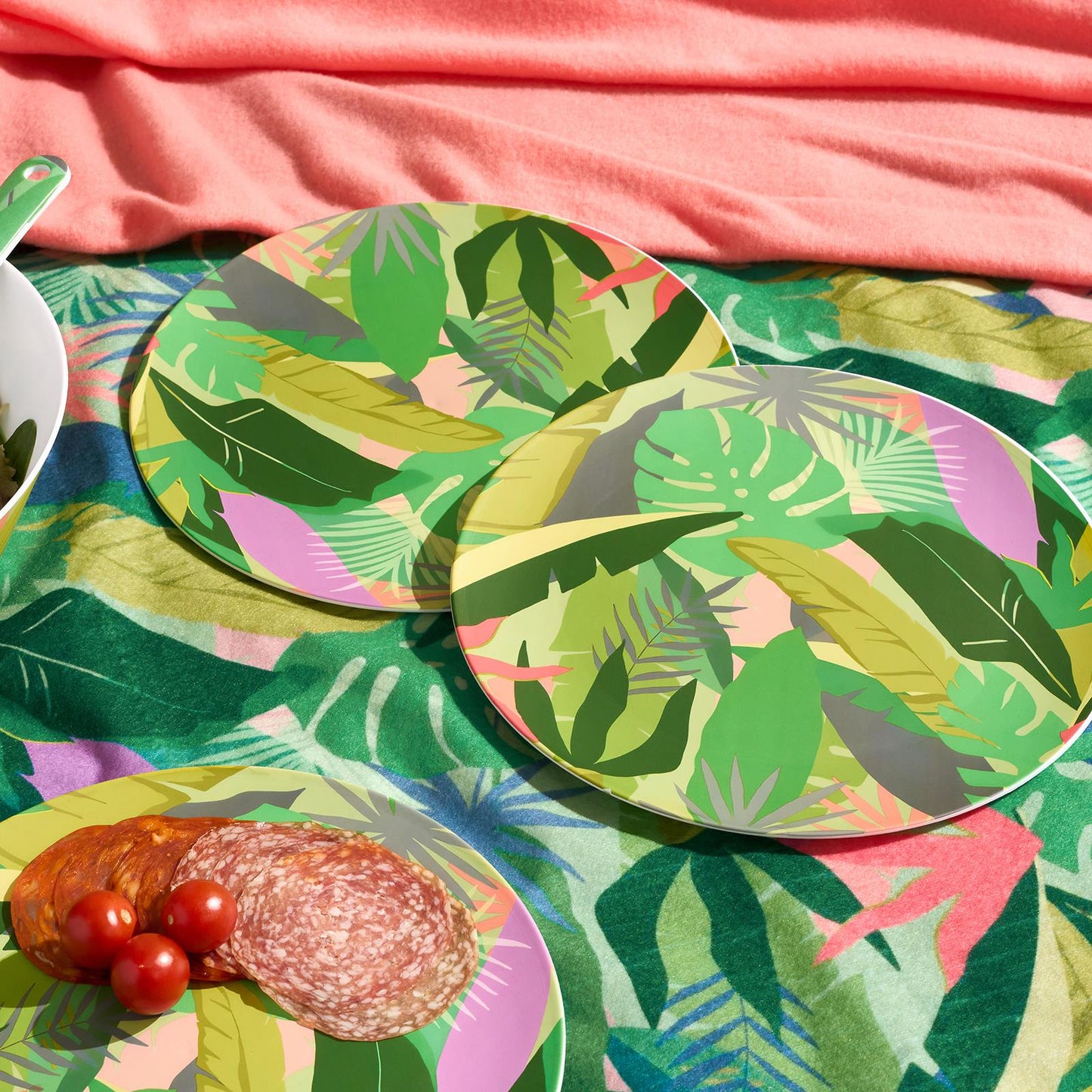 OHS Printed Picnicware Wine Cooler OR Picnic Blanket OR Bag Plates Bowls Glasses