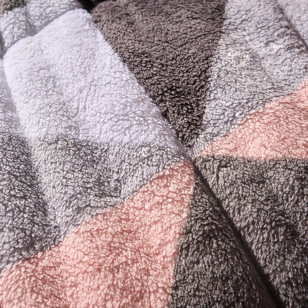 OHS Geometric Teddy Fleece Coverless Duvet Quilt Bedding Set 10.5 TOG Pillowcase
