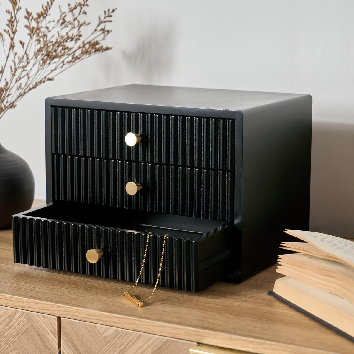 OHS Ribbed Desktop Drawers Organiser Freestanding Tabletop Cabinet Storage Unit