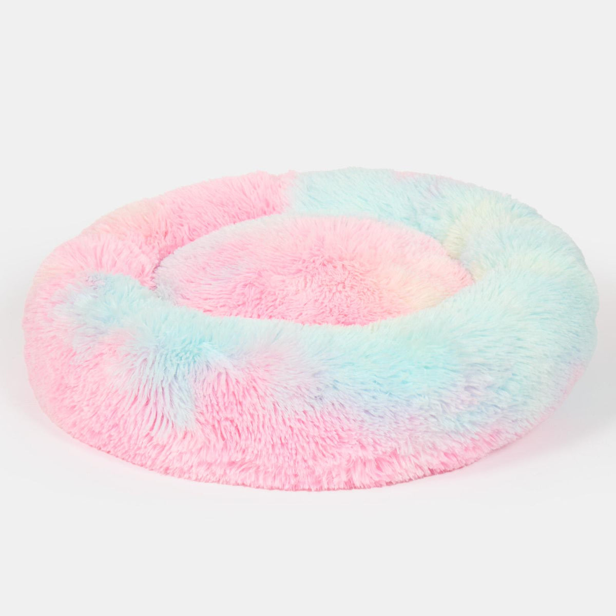 OHS Pet Bed Calming Fluffy Plush Fleece Dog Anti Anxiety Round Donut Washable