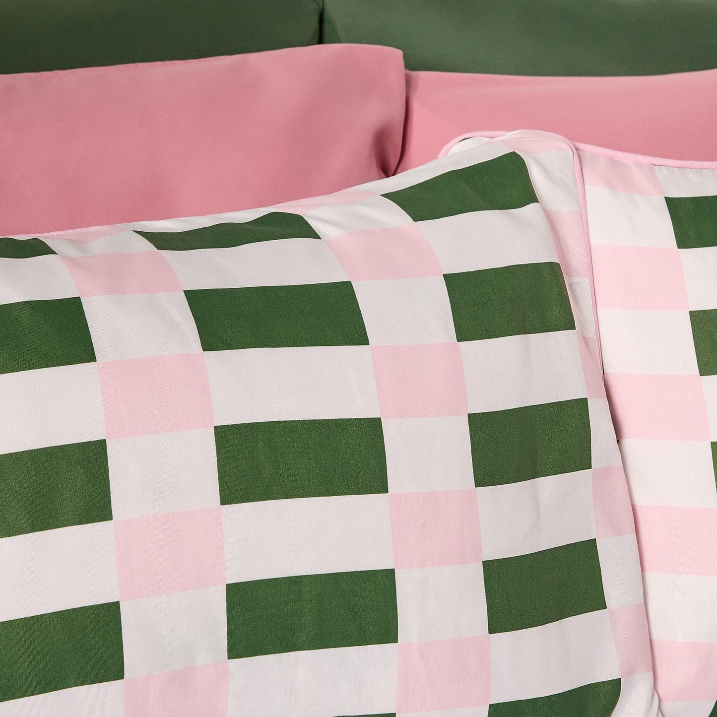 OHS Checkerboard Print Bedding Set Microfibre Duvet Cover with Pillowcase