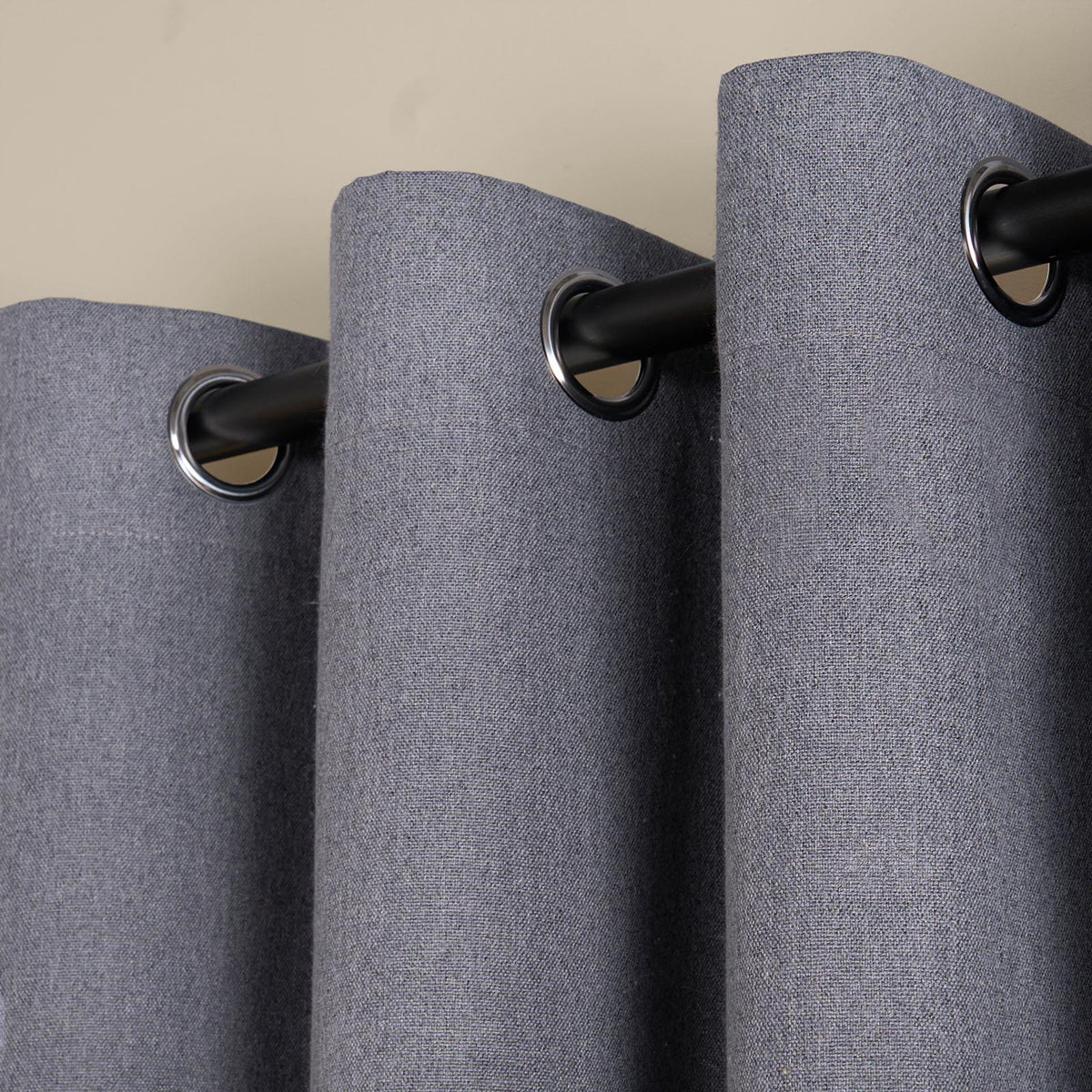OHS Eyelet Blackout Curtains Woven Ready Made Ring Top Thermal Texture Thick