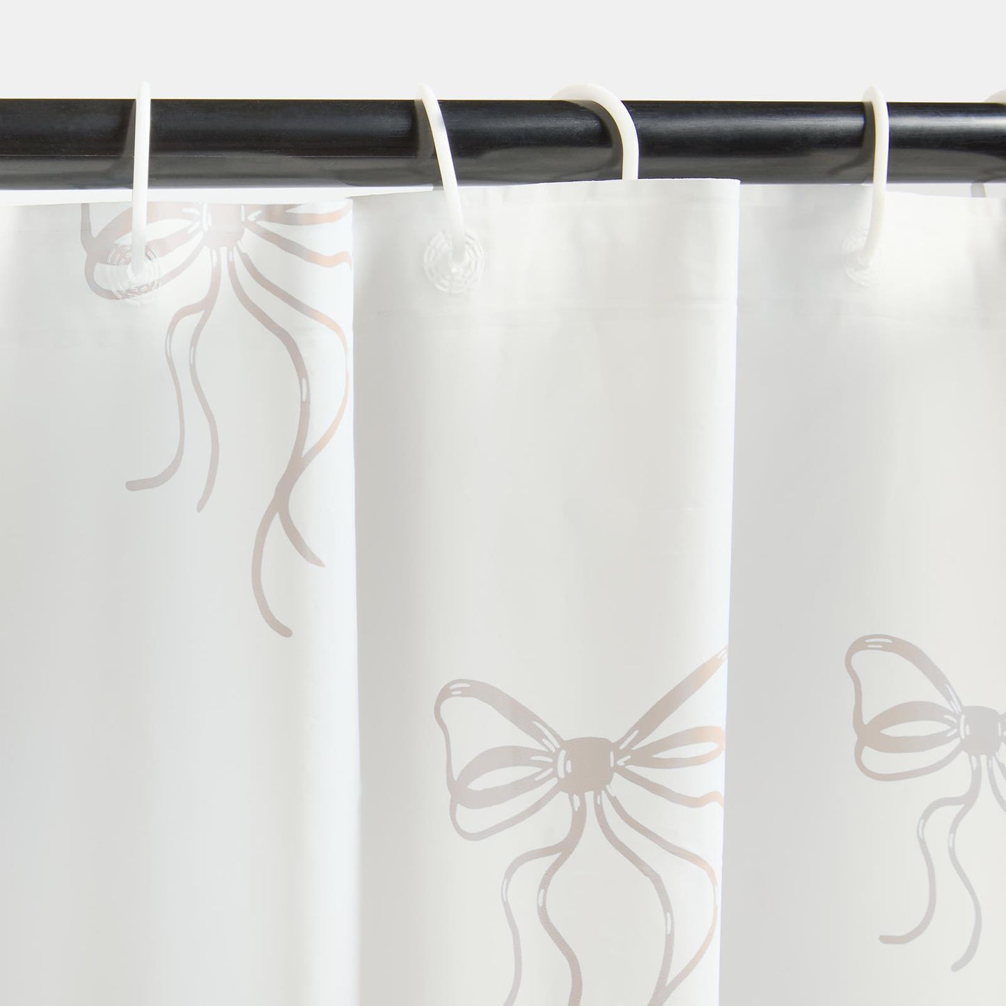 OHS Bows Shower Curtain with 12 Hooks Mould Proof Bathtub Curtains