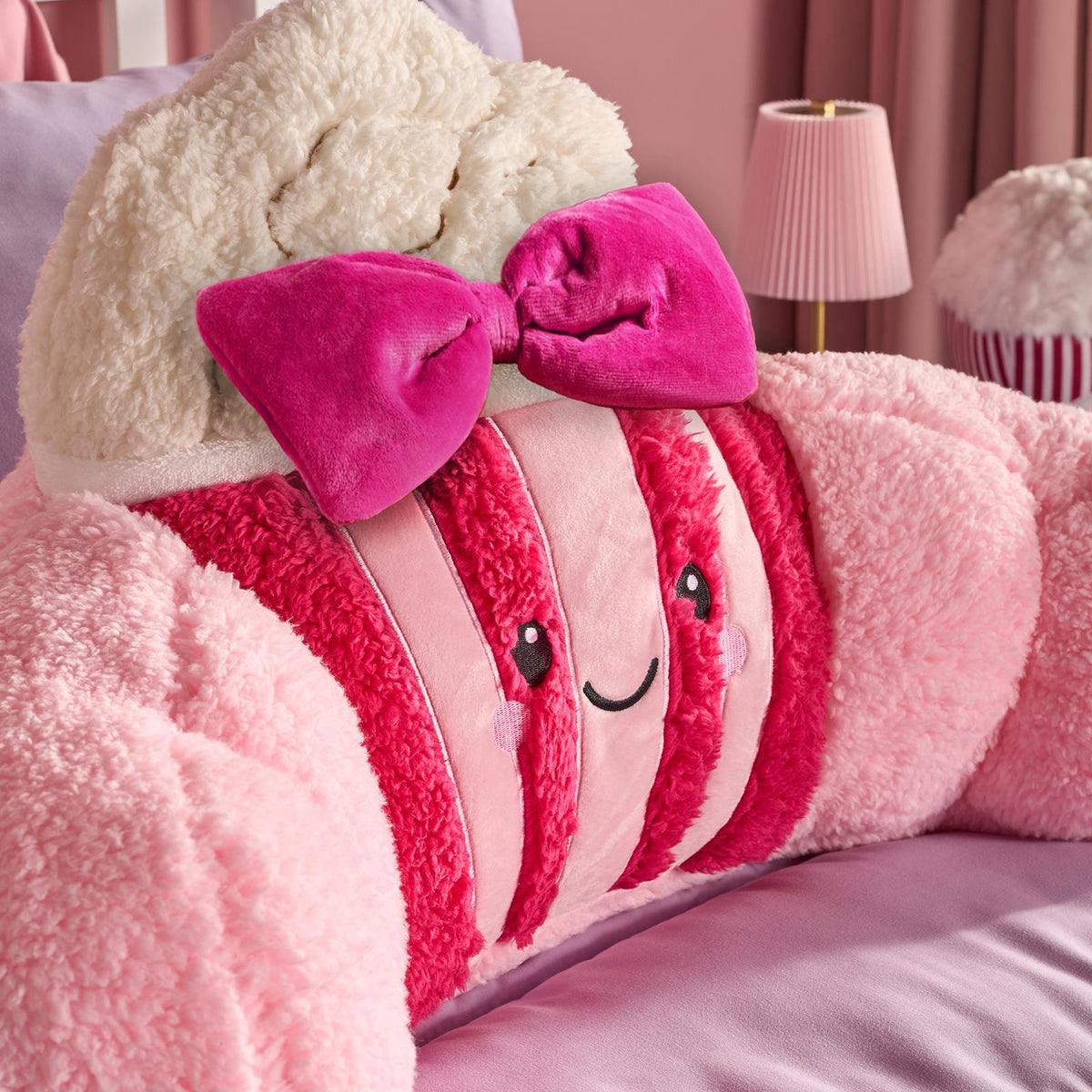 OHS Character Cuddle Cushion Soft Fleece Reading Pillow with Arms Bed Chair