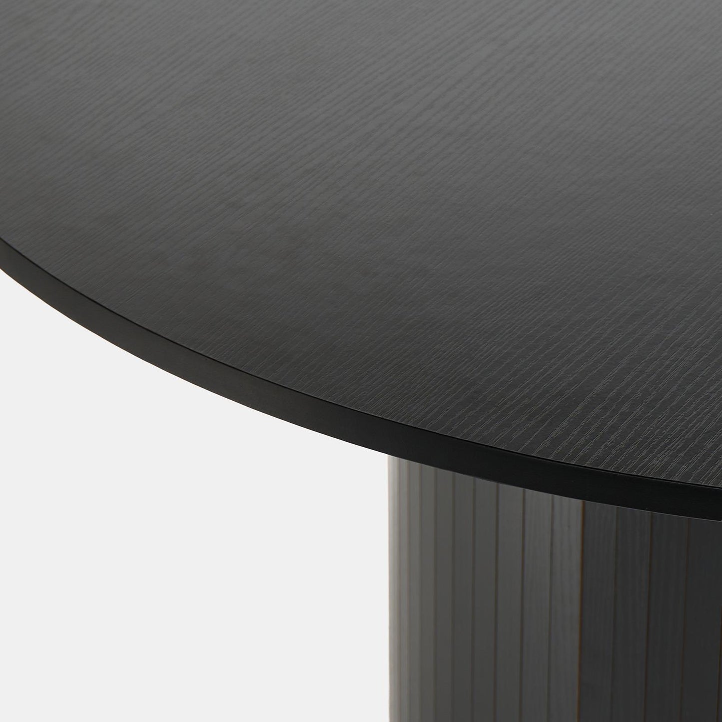 OHS Madison Dining Table Ribbed Wood Effect Round Kitchen Table for 4 People