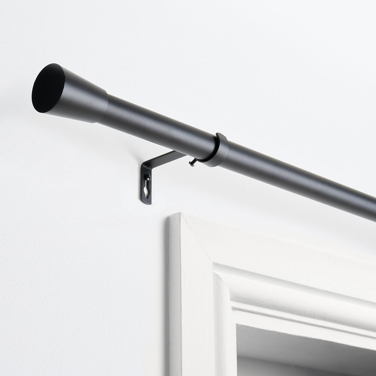 OHS 70-120cm Curtain Pole Extendable Metal 16mm Ball Trumpet Twist Finnials