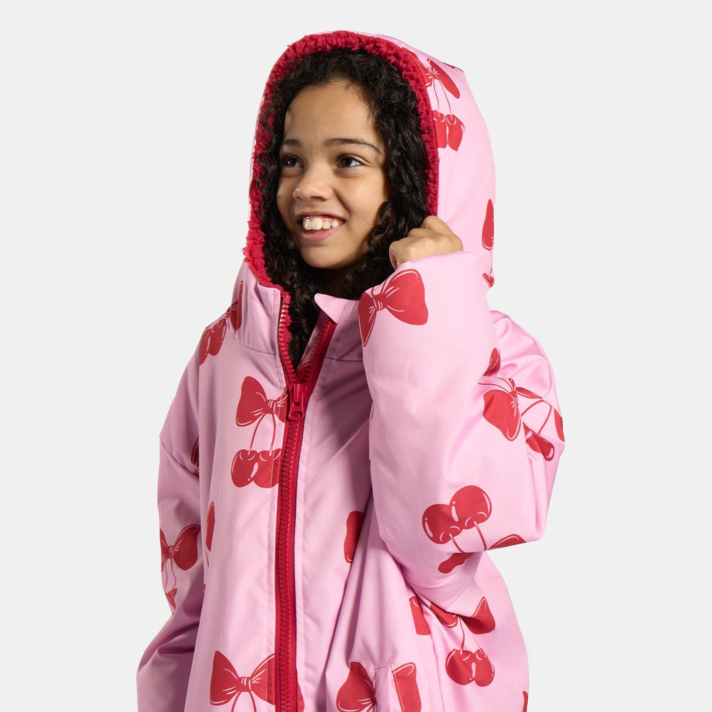 OHS Kids Drying Changing Robe Fun Print Sherpa Lined Water Resistant Long Coat