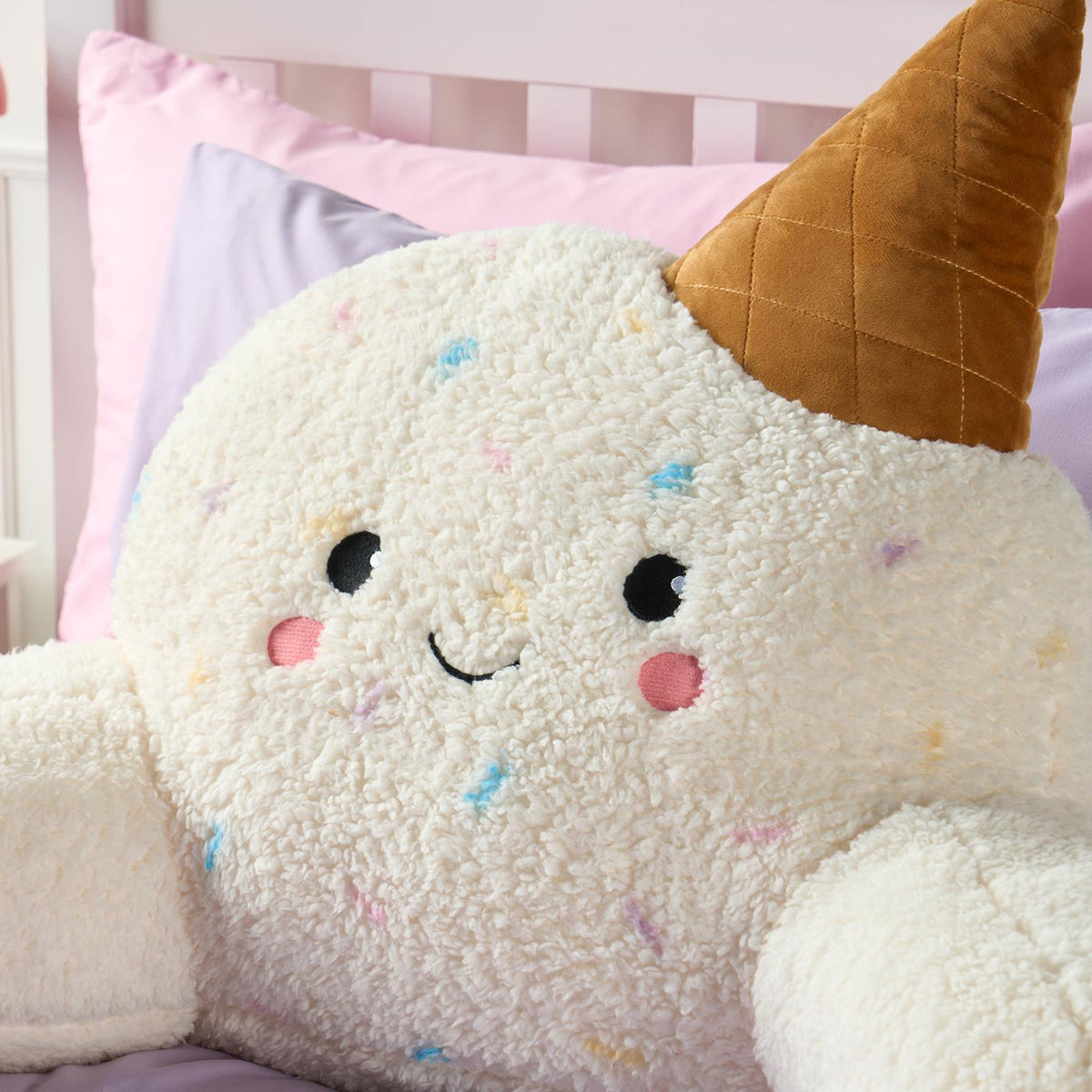 OHS Character Cuddle Cushion Soft Fleece Reading Pillow with Arms Bed Chair