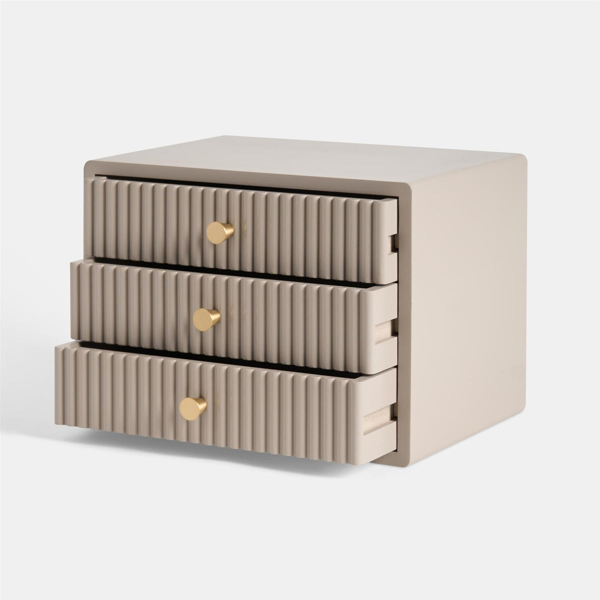 OHS Ribbed Desktop Drawers Organiser Freestanding Tabletop Cabinet Storage Unit