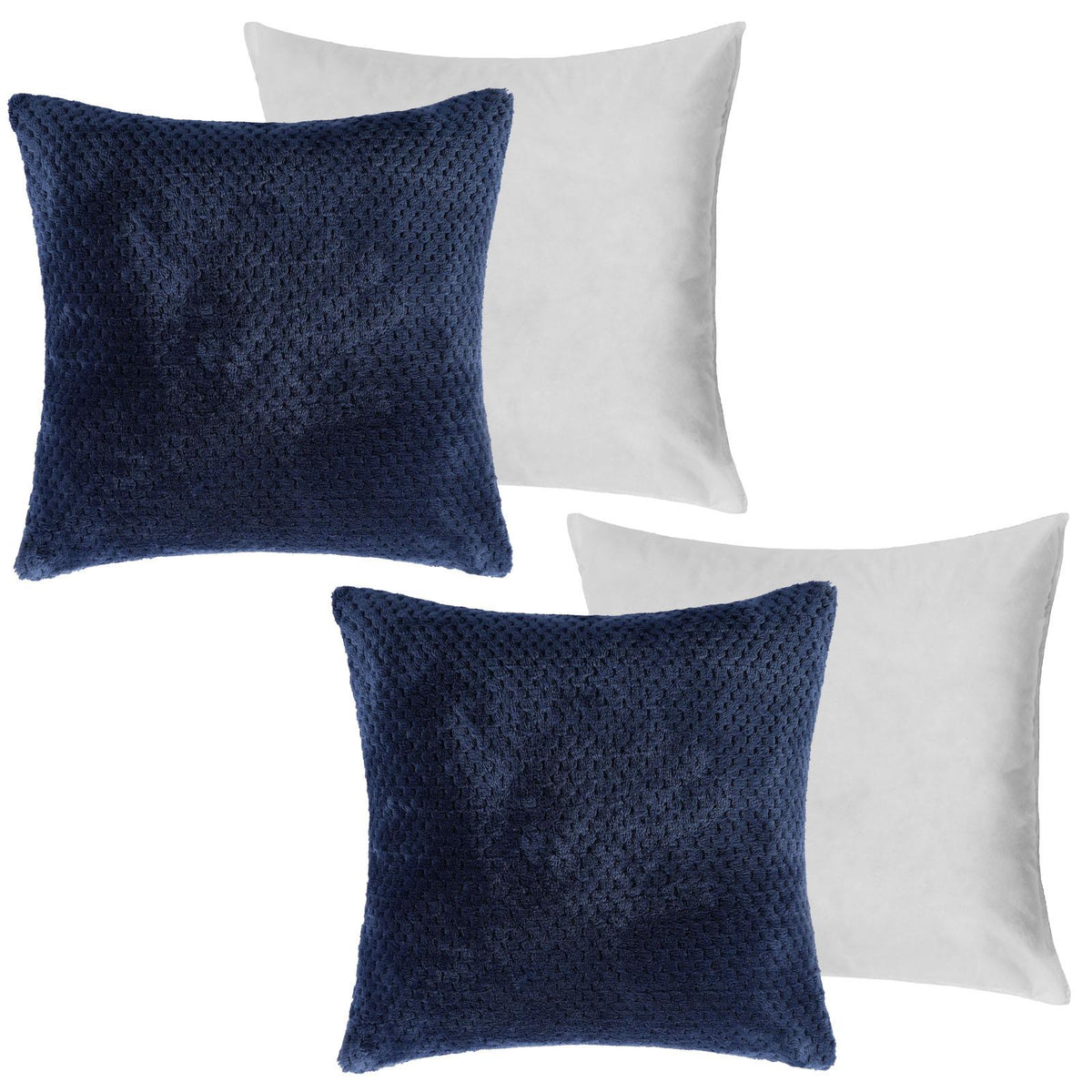 OHS Waffle Fleece Cushion Covers 2/4 Pack Soft Filler Decor