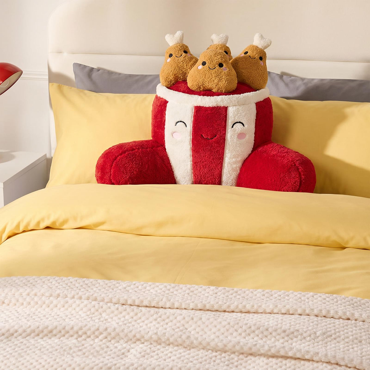 OHS Character Cuddle Cushion Soft Fleece Reading Pillow with Arms Bed Chair