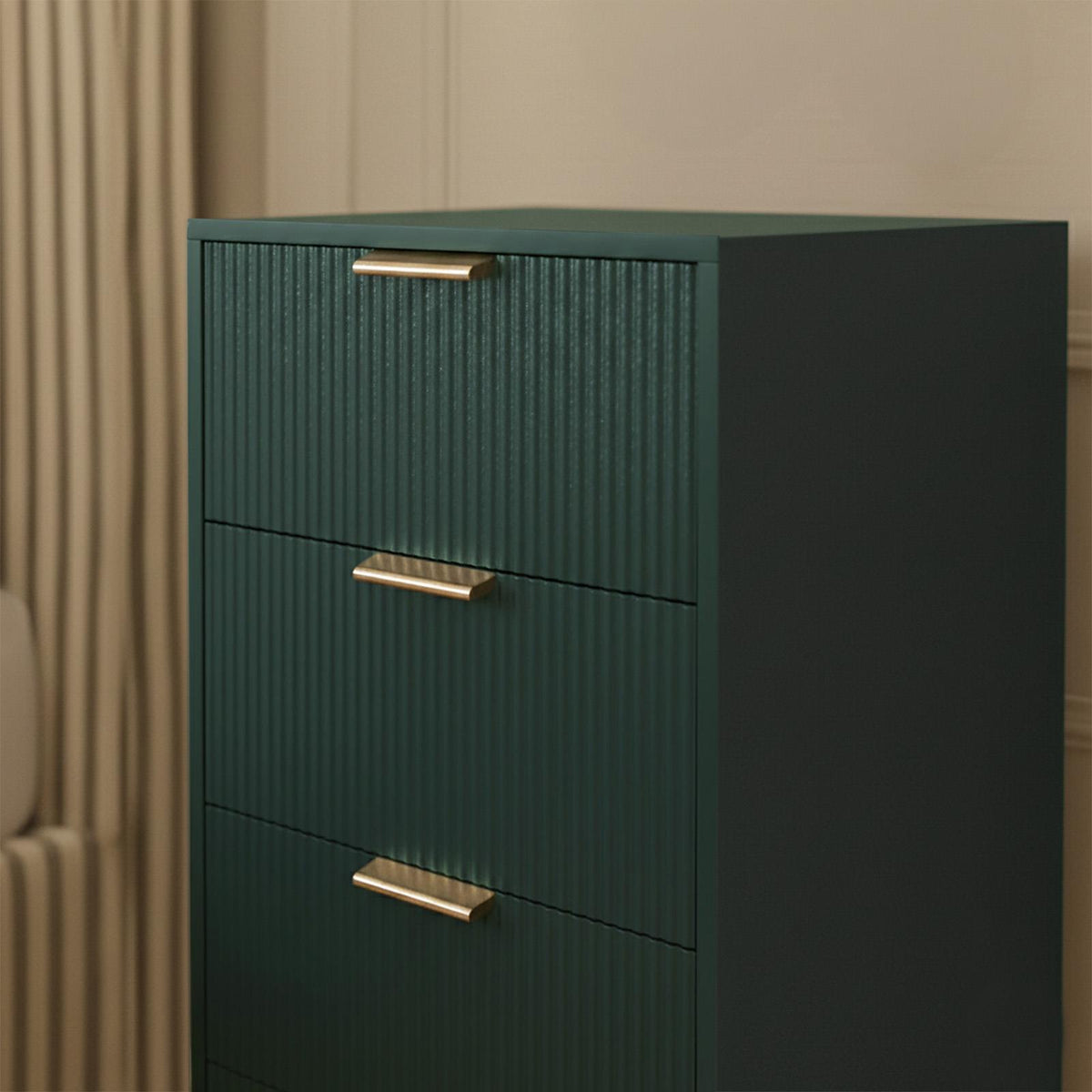 OHS Ribbed Drawer Unit Bedside Table 3/4/5/6 Draw Cabinet Nightstand Sideboard