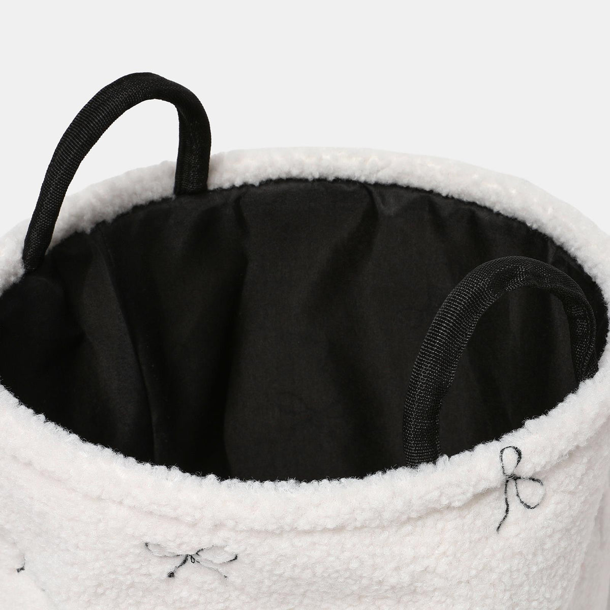 OHS Storage Basket Handles Boucle Fleece Laundry Clothes Organiser