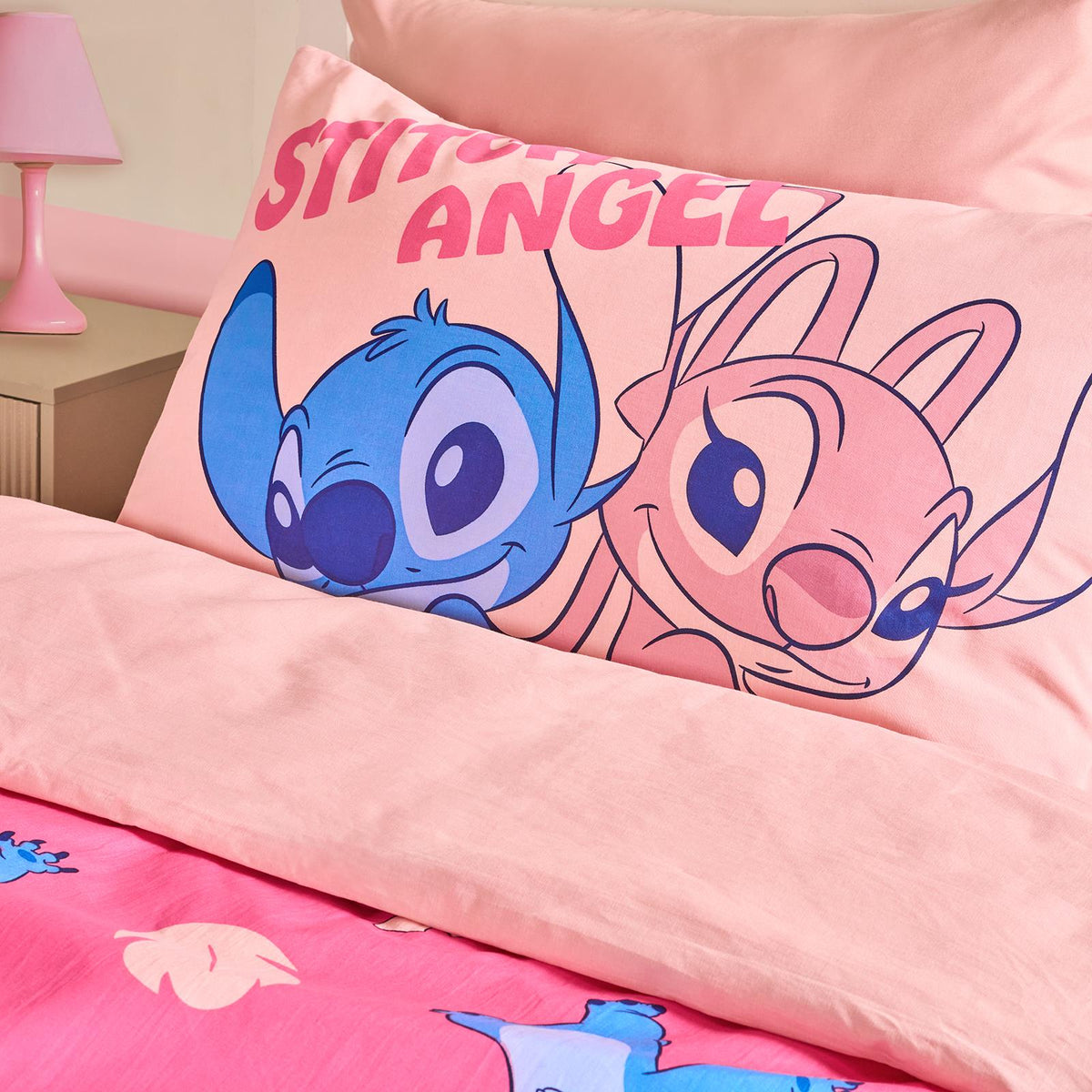 OHS x Stitch Bedding Set Kids Soft Polycotton Duvet Cover with Pillowcase