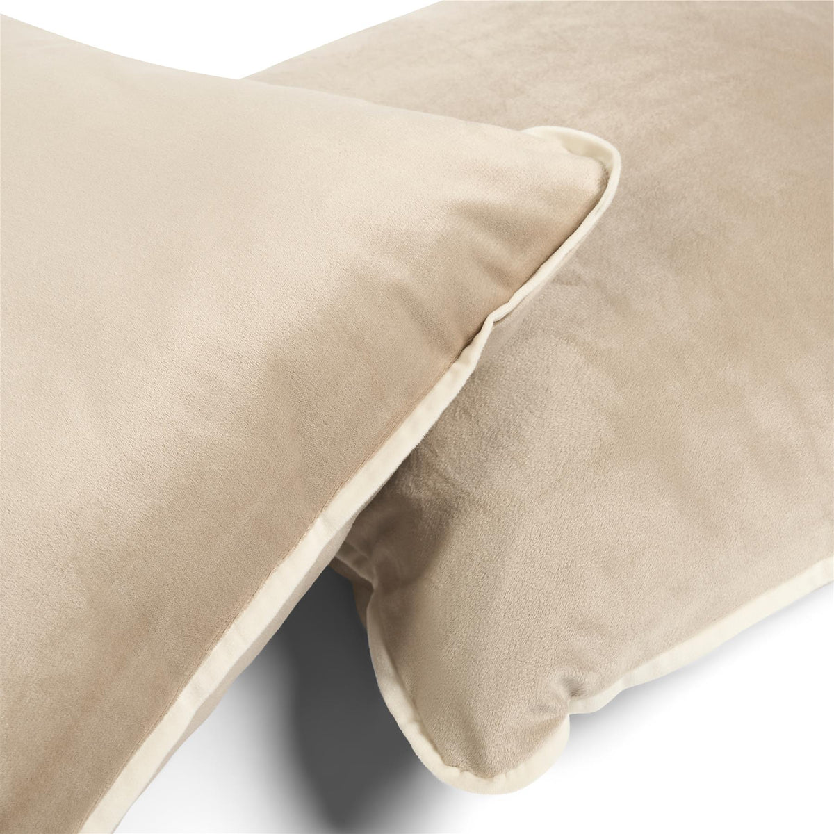 OHS Piped Edge Cushion Covers Matte Velvet Soft Luxury 2/4 Square Pillowcases